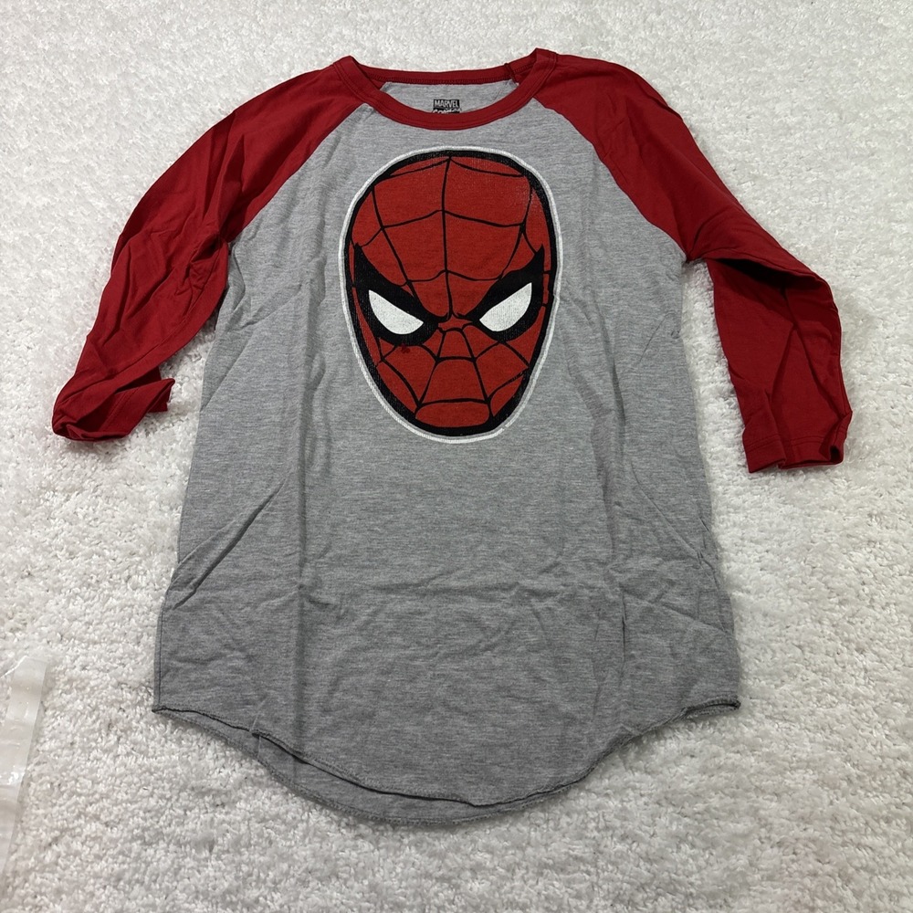 Marvel Spider Man Men's Long sleeve Red / Grey  Small T Shirt